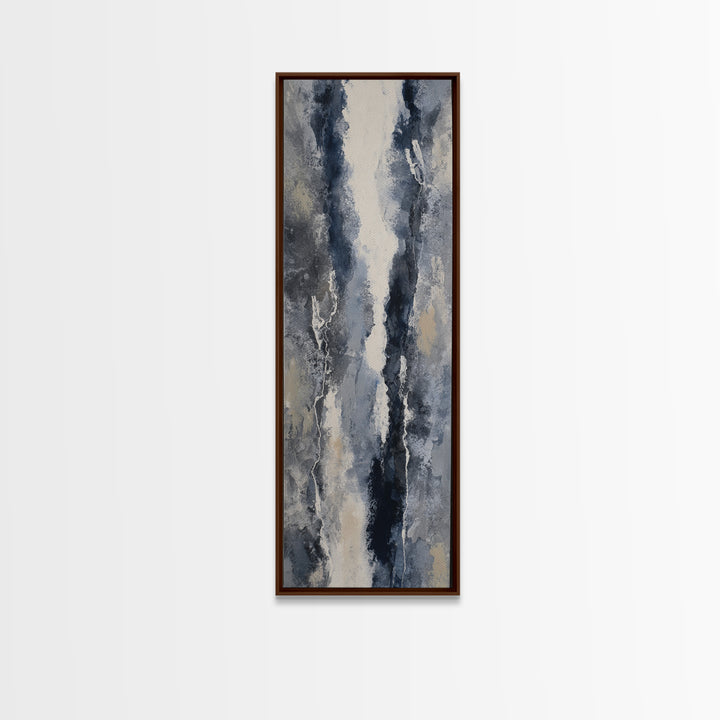 Black Ink Abstract Canvas Print, Monochrome Art, Wallpaper Mural, Living Room Decor, Fine Art, Mono, Textured Painting, MON-1x3-42