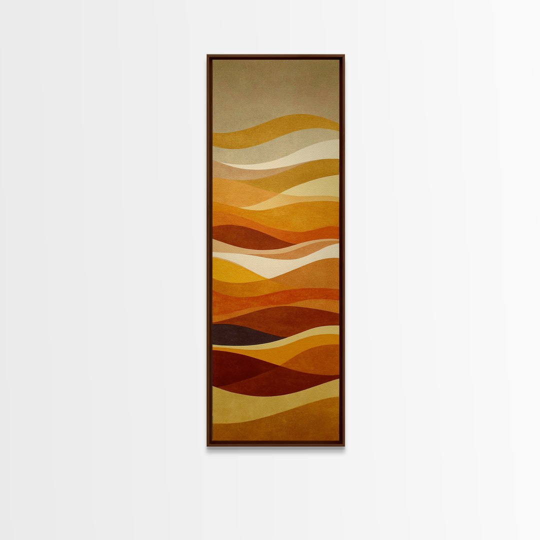 Warm Brown Desert Landscape Framed Canvas Print, Monochrome Art, Boho Decor, Living Room Decor, Fine Art, Mono, Art Print, MON-1x3-45
