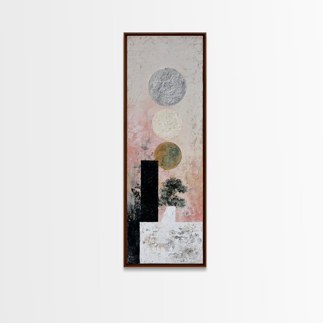 Silver Ocean Moonlight Scene Canvas Print, Monochrome Art, Large Wall Art, Living Room Decor, Fine Art, Mono, Modern Wall Art, MON-1x3-55