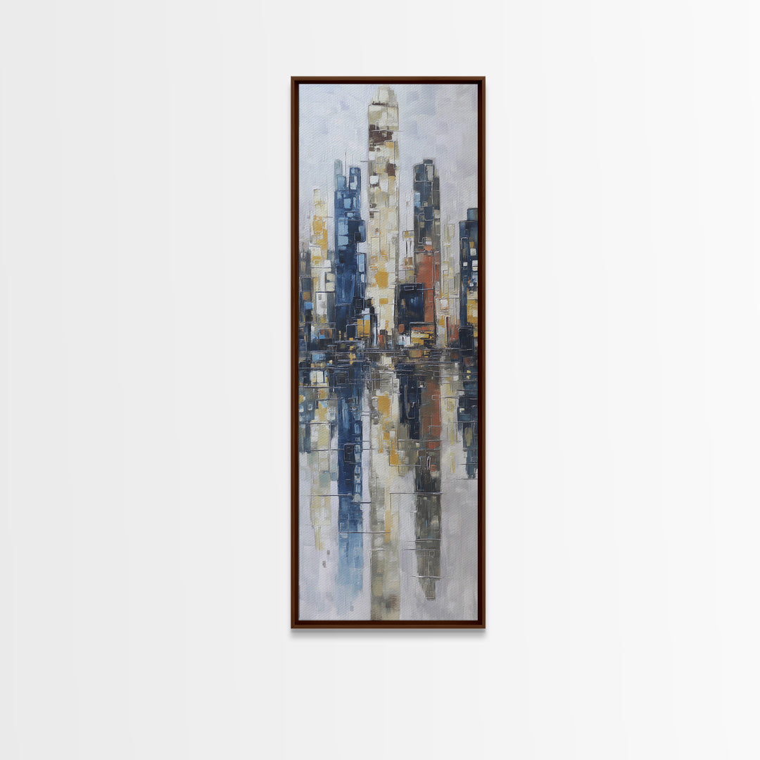 Black and White City Reflection Canvas Print, Monochrome Art, Modern Decor, Living Room Decor, Abstract Art, Mono, Poster, MON-1x3-57