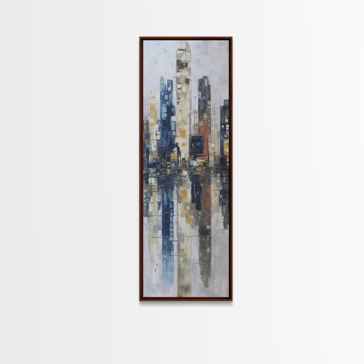 Black and White City Reflection Canvas Print, Monochrome Art, Modern Decor, Living Room Decor, Abstract Art, Mono, Poster, MON-1x3-57