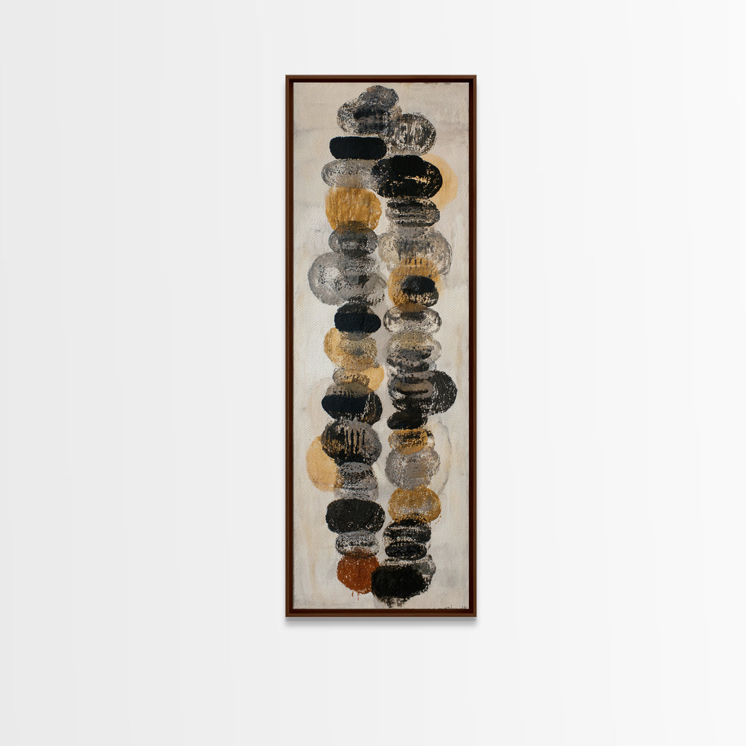 Black Ink Abstract Framed Canvas Print, Monochrome Art, Neutral Decor, Living Room Decor, Abstract Art, Mono, Home Decor, MON-1x3-66