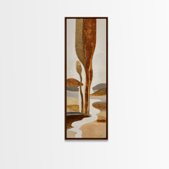 Warm Brown Desert Landscape Framed Canvas Print, Monochrome Art, Boho Decor, Living Room Decor, Fine Art, Mono, Art Print, MON-1x3-69