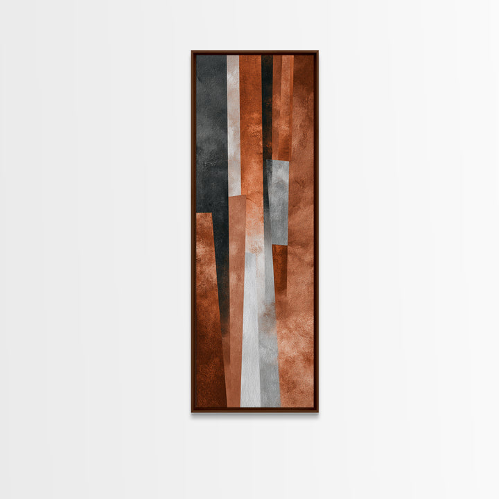 Burnt Orange Canyon Abstraction Framed Canvas Print, Monochrome Art, Abstract Art, Living Room Decor, Fine Art, Mono, MON-1x3-76