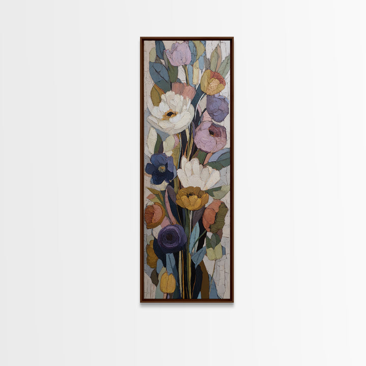 Monochrome Floral Bouquet Canvas Print, Monochrome Art, Minimalist Wall Art, Living Room Decor, Mono, Minimalist Decor, MON-1x3-78