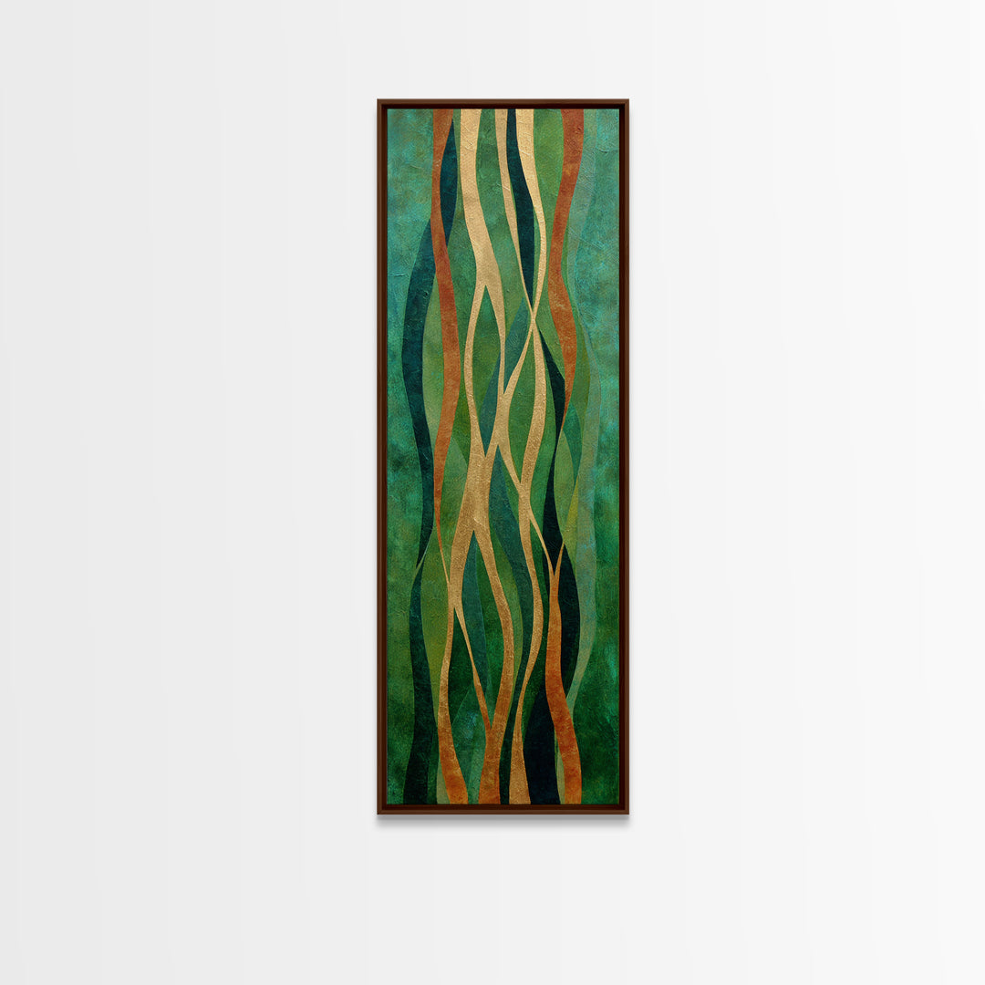 Deep Green Forest Silhouette Study Canvas Print, Monochrome Art, Modern Art, Living Room Decor, Fine Art, Mono, MON-1x3-97