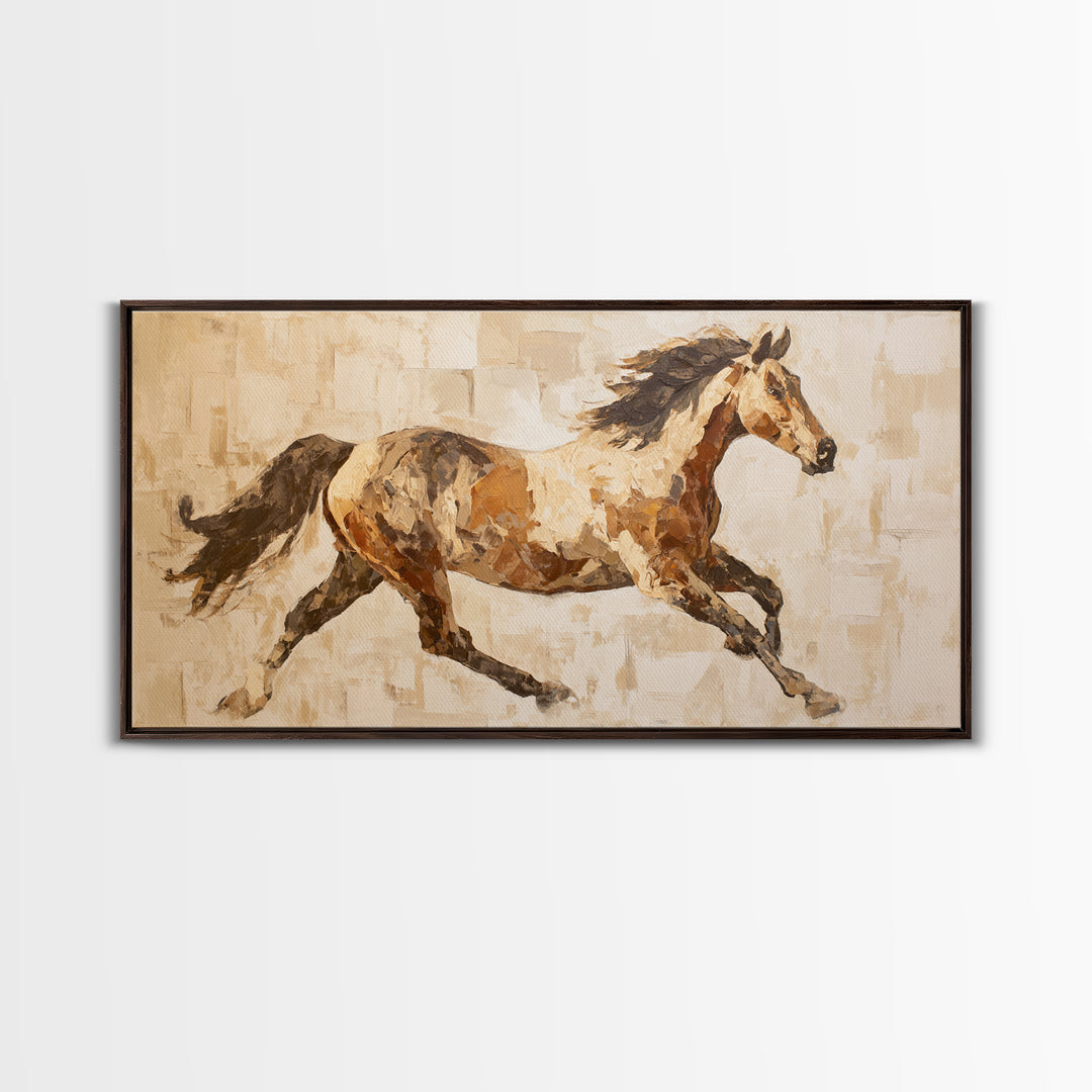 Sepia Horse Portrait Canvas Print, Monochrome Art, Statement Artwork, Living Room Decor, Fine Art, Mono, Digital Art, MON-2x1-22