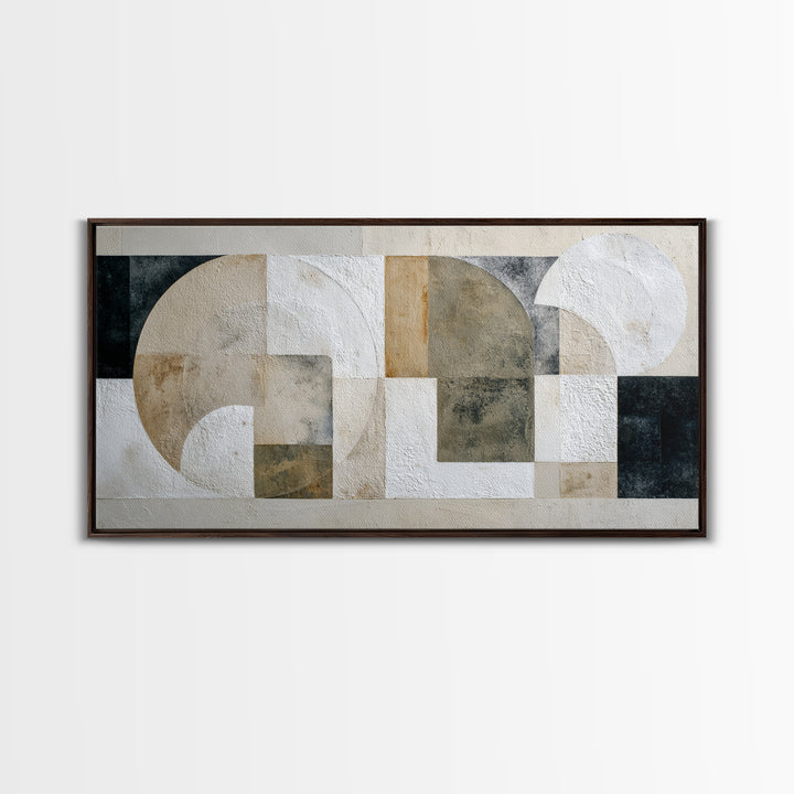 Ivory White Plaster Texture Composition Canvas Print, Monochrome Art, Printable Wall Art, Living Room Decor, Fine Art, Mono, MON-2x1-49