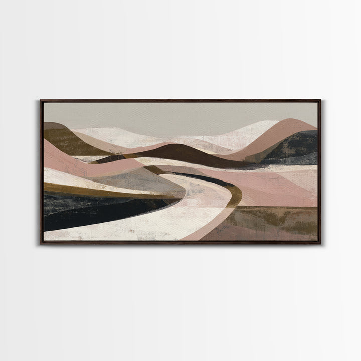 Warm Brown Desert Landscape Framed Canvas Print, Monochrome Art, Poster, Living Room Decor, Fine Art, Mono, Textured Wall Art, MON-2x1-5