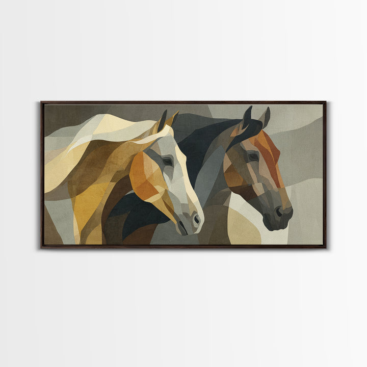 Sepia Horse Portrait Canvas Print, Monochrome Art, Digital Prints, Living Room Decor, Fine Art, Mono, Apartment Decor, MON-2x1-70