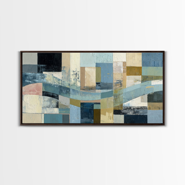 All Blue Ocean Abstraction Canvas Print, Monochrome Art, Original Art, Living Room Decor, Mono, Bird Art, Bedroom Wall Art, MON-2x1-93