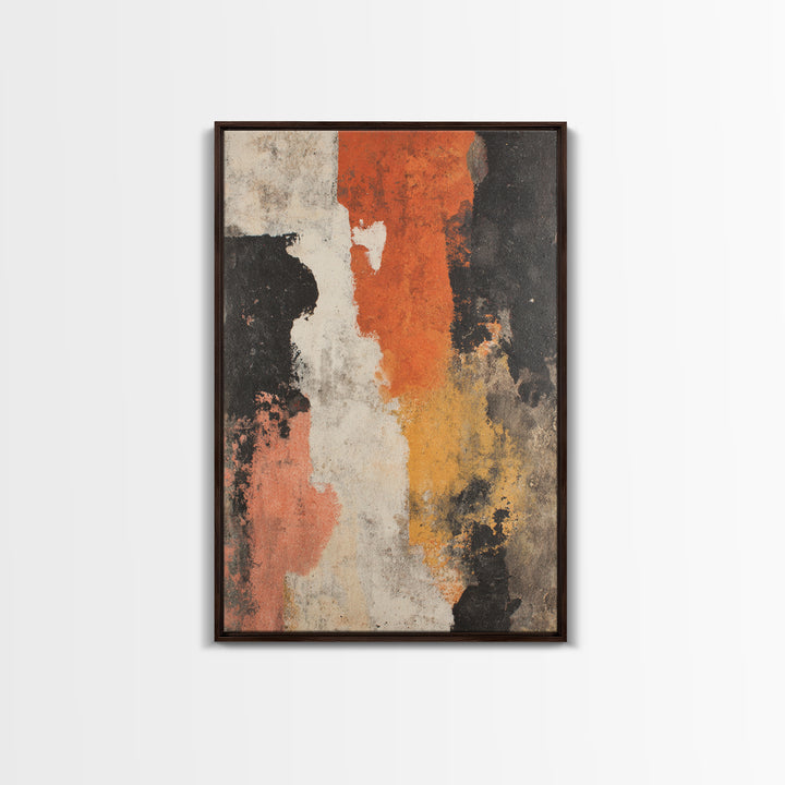 Burnt Orange Canyon Abstraction Framed Canvas Print, Monochrome Art, Bird Art, Living Room Decor, Fine Art, Mono, Boho Decor, MON-2x3-24