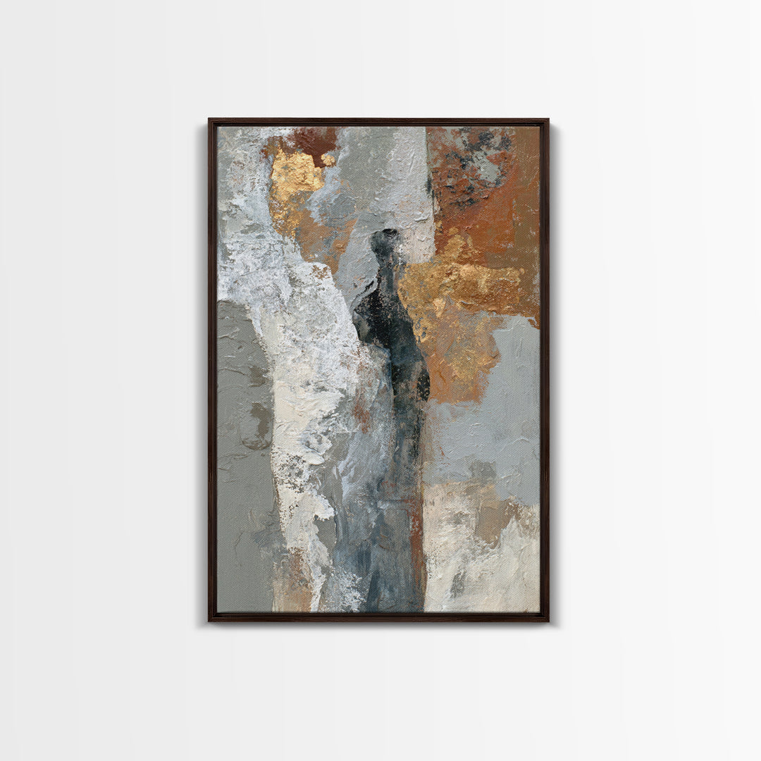 Silver Ocean Moonlight Scene Framed Canvas Print, Monochrome Art, Modern Art, Living Room Decor, Fine Art, Mono, MON-2x3-3