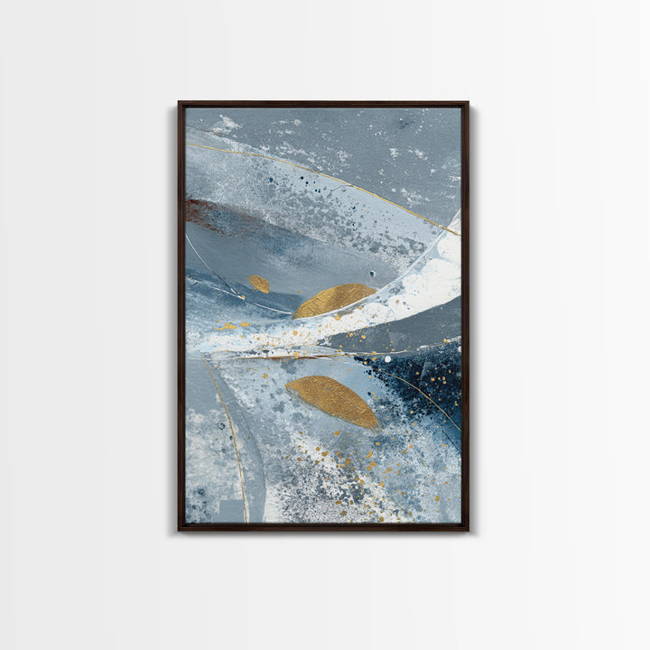 Silver Ocean Moonlight Scene Framed Canvas Print, Monochrome Art, Room Decor, Living Room Decor, Mono, Mid Century Modern, MON-2x3-51