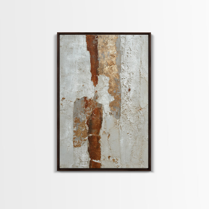 Cream on Cream Minimalist Forms Framed Canvas Print, Monochrome Art, Boho Decor, Living Room Decor, Fine Art, Mono, Art Print, MON-2x3-6