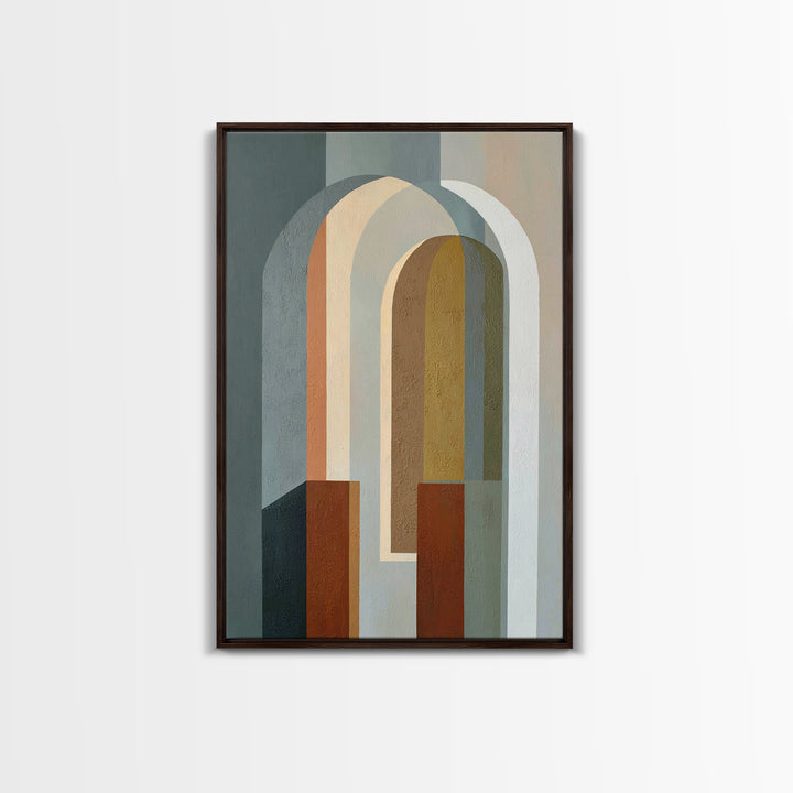 Gray Architectural Arch and Shadow Study Canvas Print, Monochrome Art, Home Decor, Living Room Decor, Oil Painting, Mono, MON-2x3-66