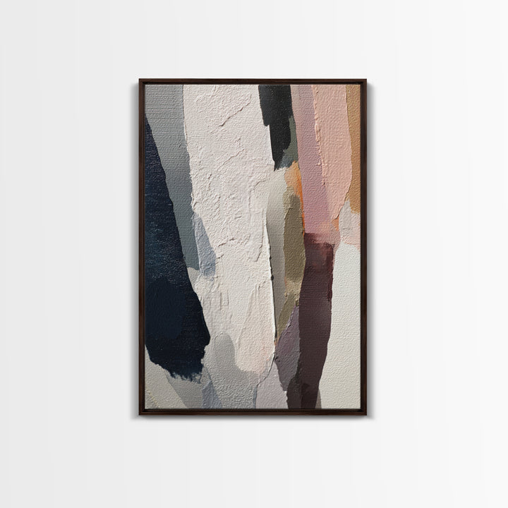 Blue Mountain Ridge Layers Framed Canvas Print, Monochrome Art, Boho Wall Art, Living Room Decor, Fine Art, Mono, Neutral Decor, MON-2x3-8