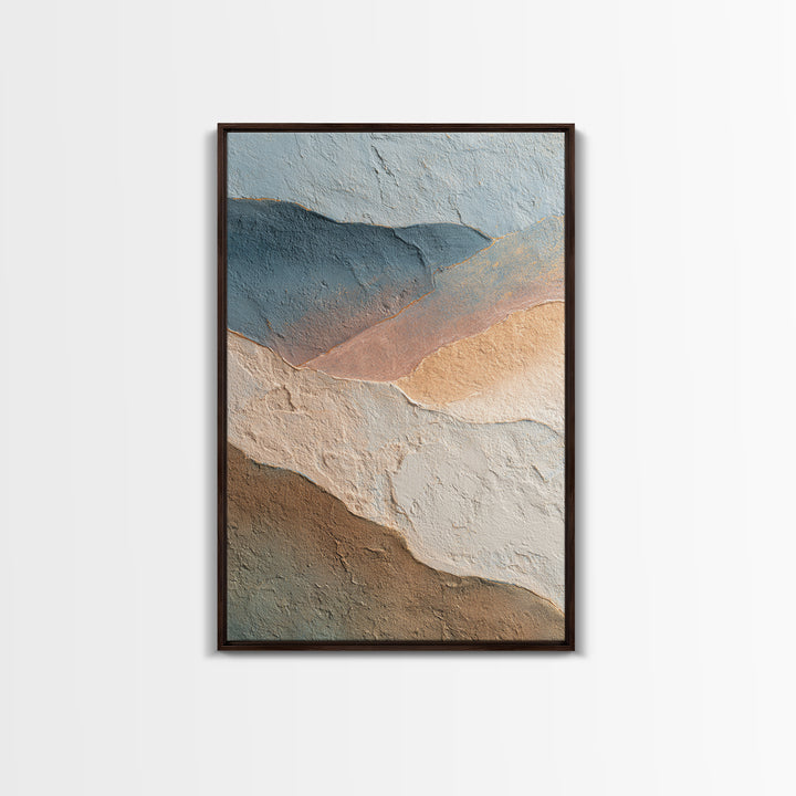 Blue Mountain Ridge Layers Framed Canvas Print, Monochrome Art, Contemporary Art, Living Room Decor, Mono, Original Art, MON-2x3-80