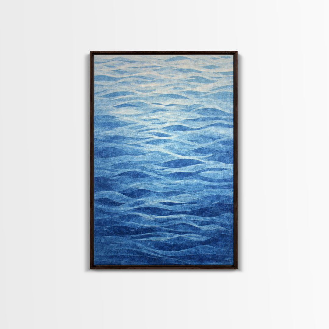 All Blue Ocean Abstraction Canvas Print, Monochrome Art, Bedroom Decor, Living Room Decor, Fine Art, Mono, Abstract Painting, MON-2x3-81
