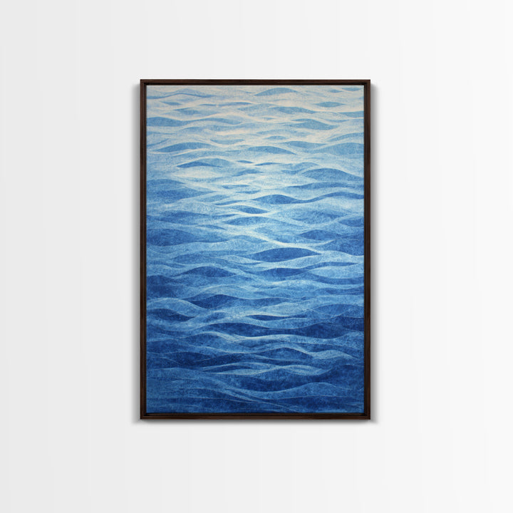 All Blue Ocean Abstraction Canvas Print, Monochrome Art, Bedroom Decor, Living Room Decor, Fine Art, Mono, Abstract Painting, MON-2x3-81