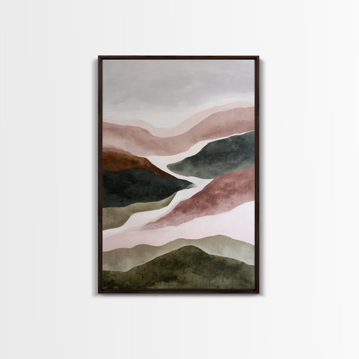 Charcoal Mountain Landscape Framed Canvas Print, Monochrome Art, Modern Wall Art, Living Room Decor, Mono, Statement Artwork, MON-2x3-84