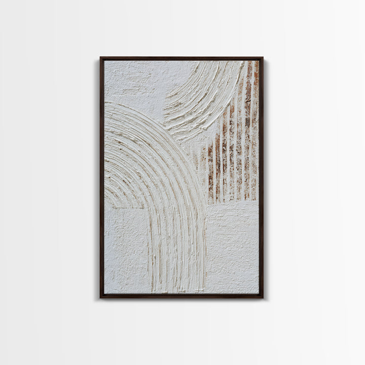 Ivory White Plaster Texture Composition Framed Canvas Print, Monochrome Art, Textured Wall Art, Living Room Decor, Mono, MON-2x3-85
