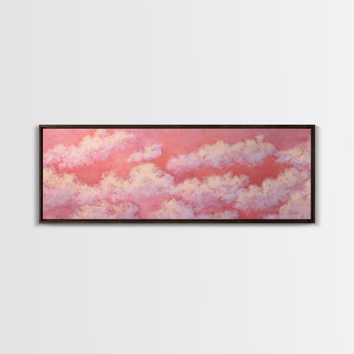 All Pink Cloudscape Canvas Print, Monochrome Art, Neutral Decor, Living Room Decor, Abstract Art, Mono, Home Decor, Poster, MON-3x1-100