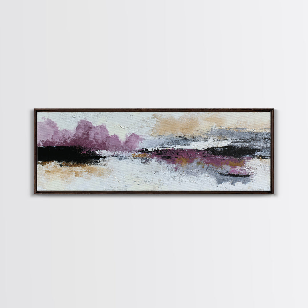 Silver Ocean Moonlight Scene Canvas Print, Monochrome Art, Wallpaper Mural, Living Room Decor, Watercolor Art, Mono, MON-3x1-11