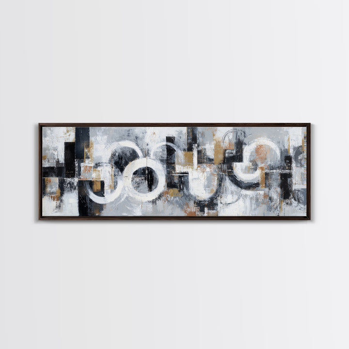 Black and White City Reflection Canvas Print, Monochrome Art, Large Wall Art, Living Room Decor, Mono, Modern Wall Art, MON-3x1-13