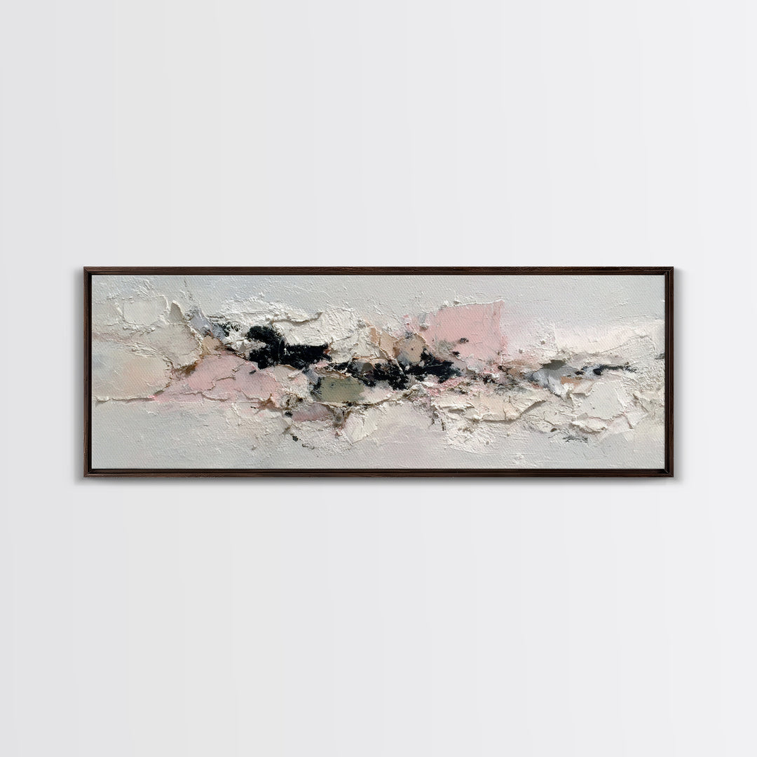 Ivory White Plaster Texture Composition Canvas Print, Monochrome Art, Living Room Decor, Fine Art, Mono, Gallery Decor, MON-3x1-21
