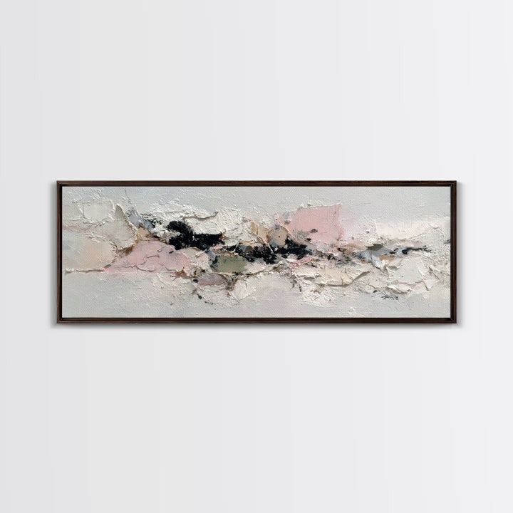 Ivory White Plaster Texture Composition Canvas Print, Monochrome Art, Living Room Decor, Fine Art, Mono, Gallery Decor, MON-3x1-21