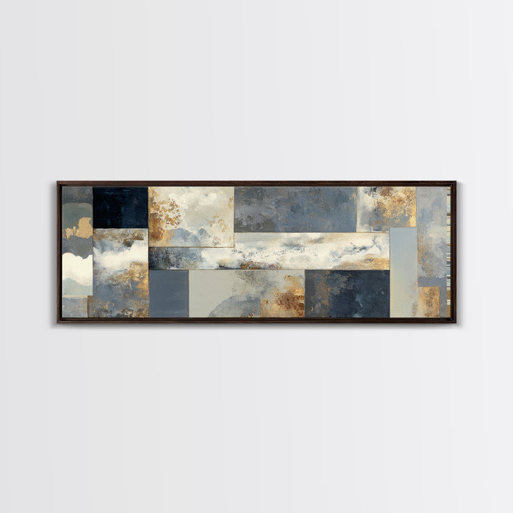 Silver Ocean Moonlight Scene Canvas Print, Monochrome Art, Luxury Decor, Living Room Decor, Oil Painting, Mono, MON-3x1-35