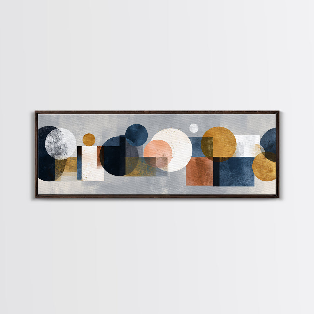 Cream on Cream Minimalist Forms Canvas Print, Monochrome Art, Mid Century Modern, Living Room Decor, Mono, Boho Wall Art, MON-3x1-38