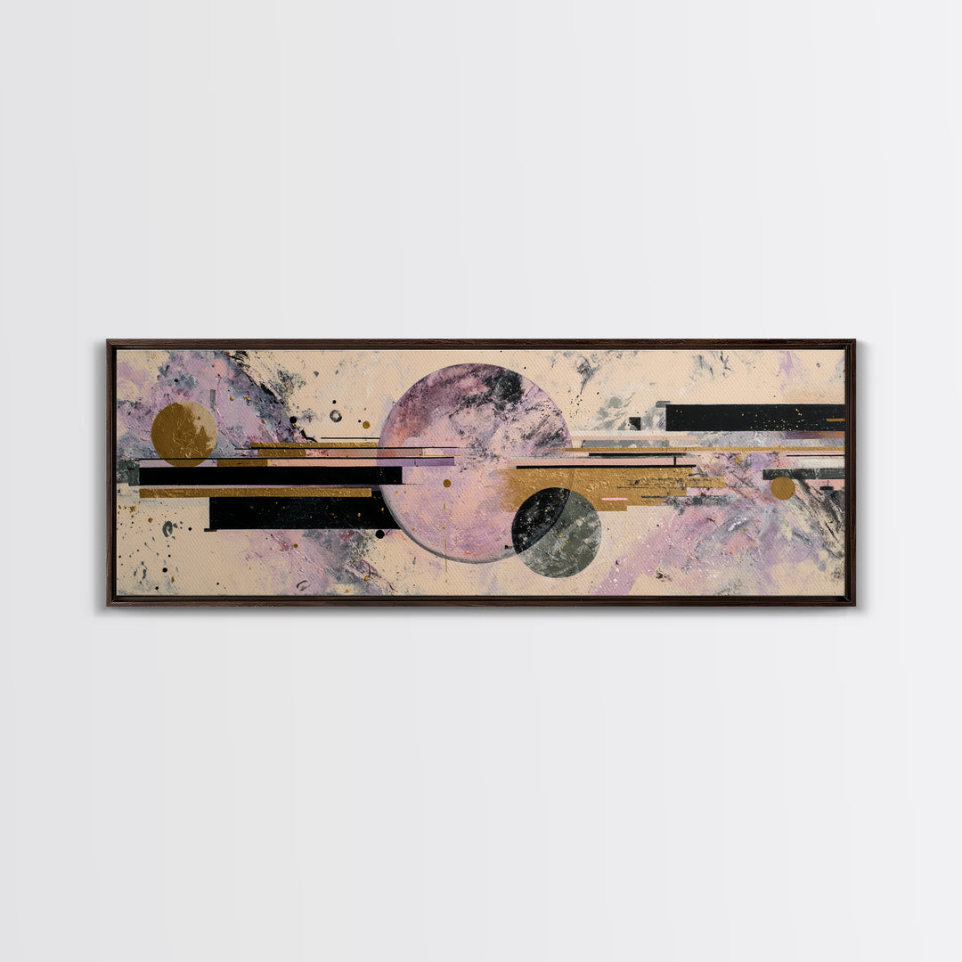 Purple Night Sky Framed Canvas Print, Monochrome Art, Contemporary Art, Living Room Decor, Fine Art, Mono, Original Art, MON-3x1-55