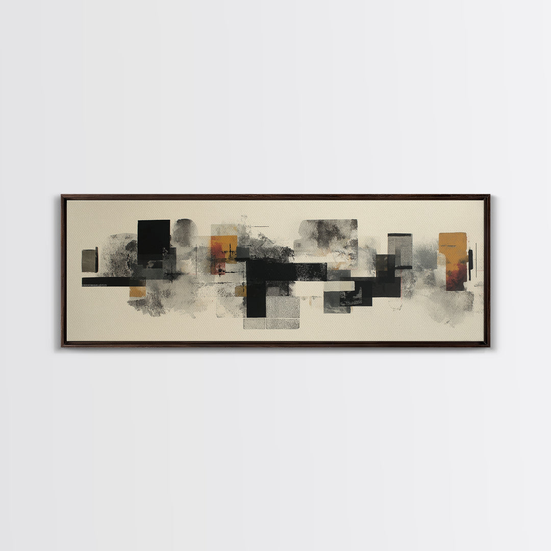 Black Ink Abstract Canvas Print, Monochrome Art, Luxury Decor, Living Room Decor, Abstract Art, Mono, Printable Wall Art, MON-3x1-70