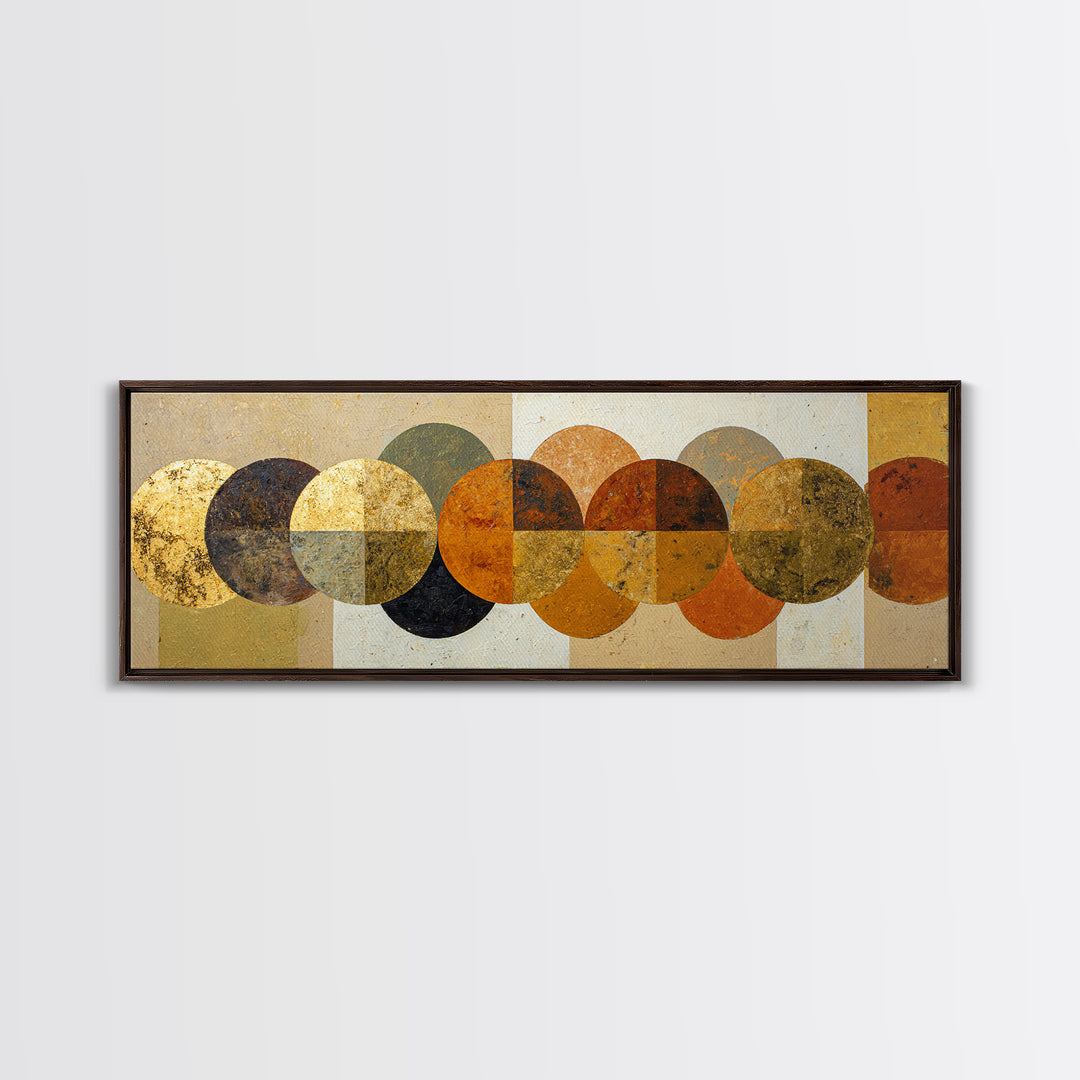 Gold Tonal Sunburst Medallion Canvas Print, Monochrome Art, Poster, Living Room Decor, Fine Art, Mono, Textured Wall Art, MON-3x1-78