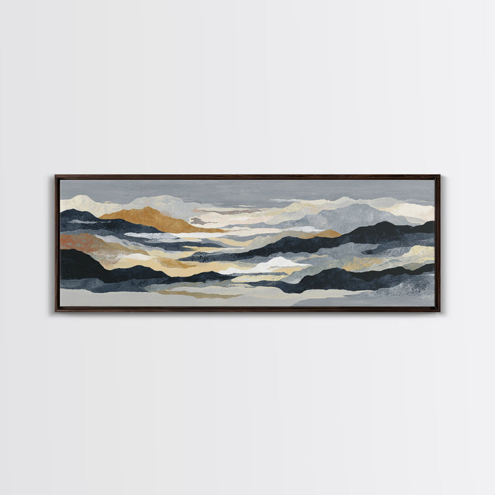 Charcoal Mountain Landscape Canvas Print, Monochrome Art, Art Print, Living Room Decor, Fine Art, Mono, Printable Art, MON-3x1-92