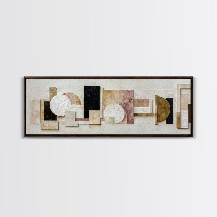 Ivory White Plaster Texture Composition Canvas Print, Monochrome Art, Minimalist Wall Art, Living Room Decor, Fine Art, Mono, MON-3x1-93