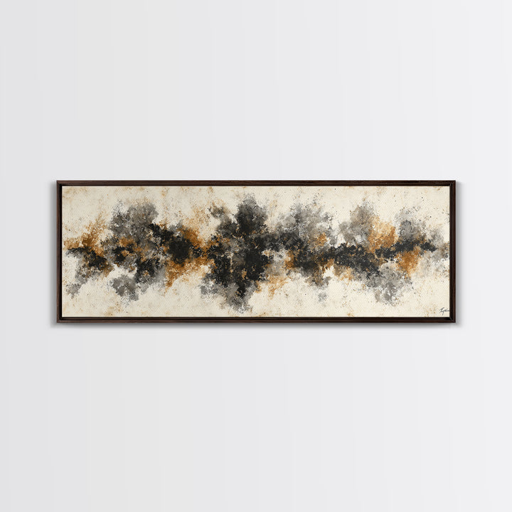 Black Ink Abstract Canvas Print, Monochrome Art, Printable Art, Living Room Decor, Abstract Art, Mono, Minimalist Wall Art, MON-3x1-94