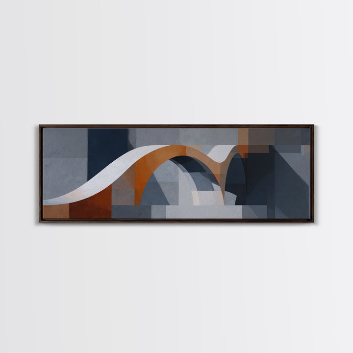 Gray Architectural Arch and Shadow Study Canvas Print, Monochrome Art, Unique Wall Art, Living Room Decor, Fine Art, Mono, MON-3x1-98