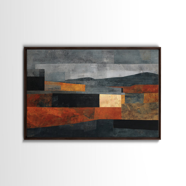 Black Ink Abstract Framed Canvas Print, Monochrome Art, Original Art, Living Room Decor, Mono, Bird Art, Bedroom Wall Art, MON-3x2-10