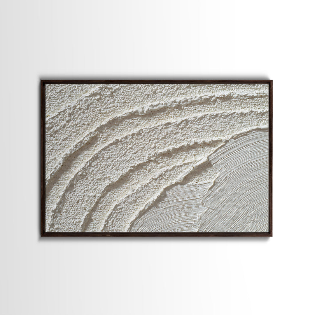 Ivory White Plaster Texture Composition Canvas Print, Monochrome Art, Boho Wall Art, Living Room Decor, Fine Art, Mono, MON-3x2-33