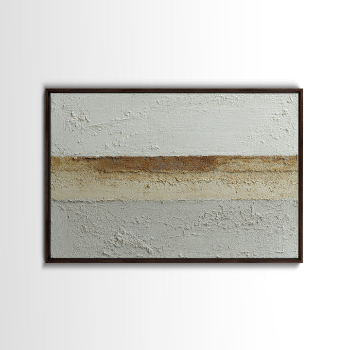 Cream on Cream Minimalist Forms Framed Canvas Print, Monochrome Art, Digital Print, Living Room Decor, Oil Painting, Mono, MON-3x2-50