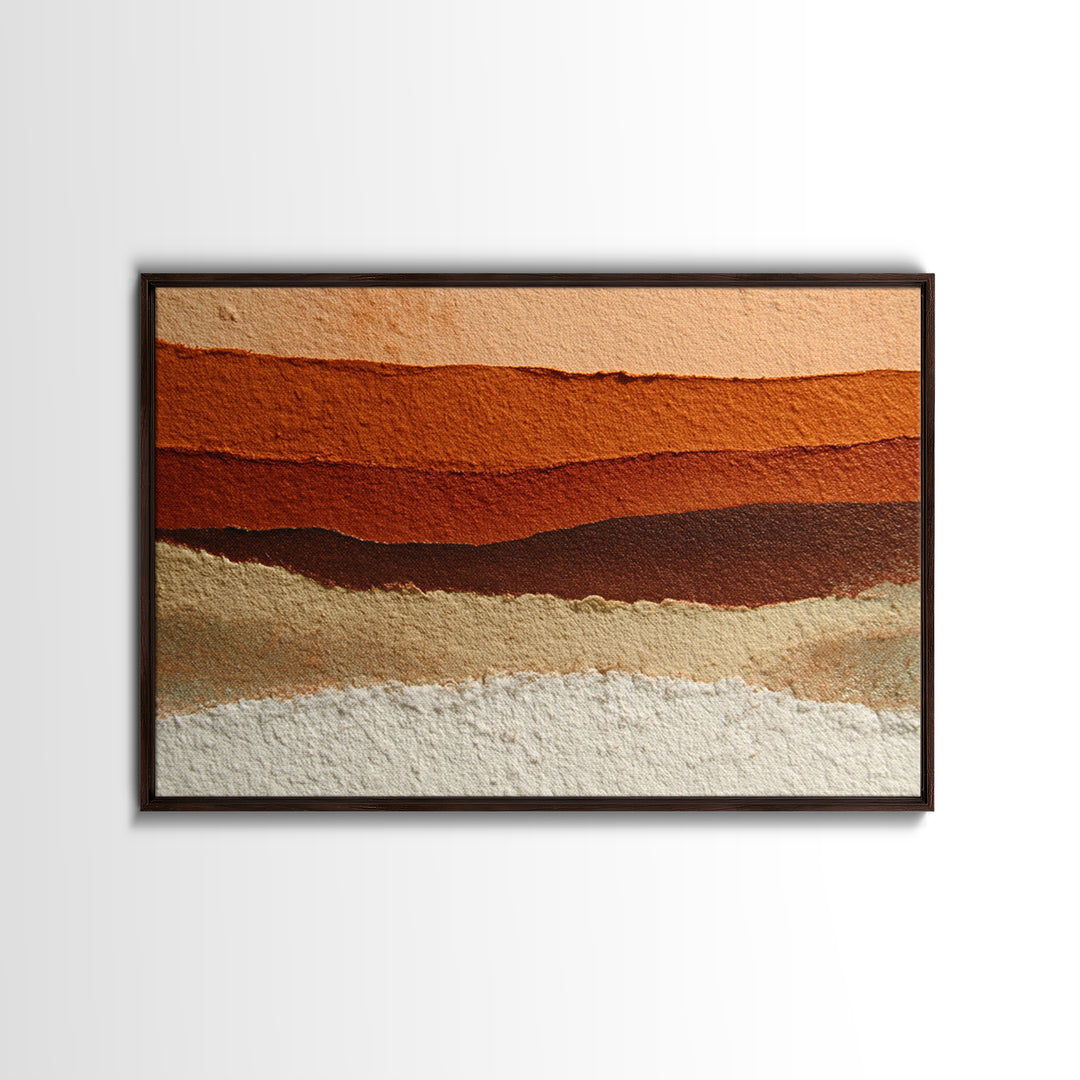 Burnt Orange Canyon Abstraction Canvas Print, Monochrome Art, Wall Decor, Living Room Decor, Oil Painting, Mono, Wall Art, MON-3x2-68