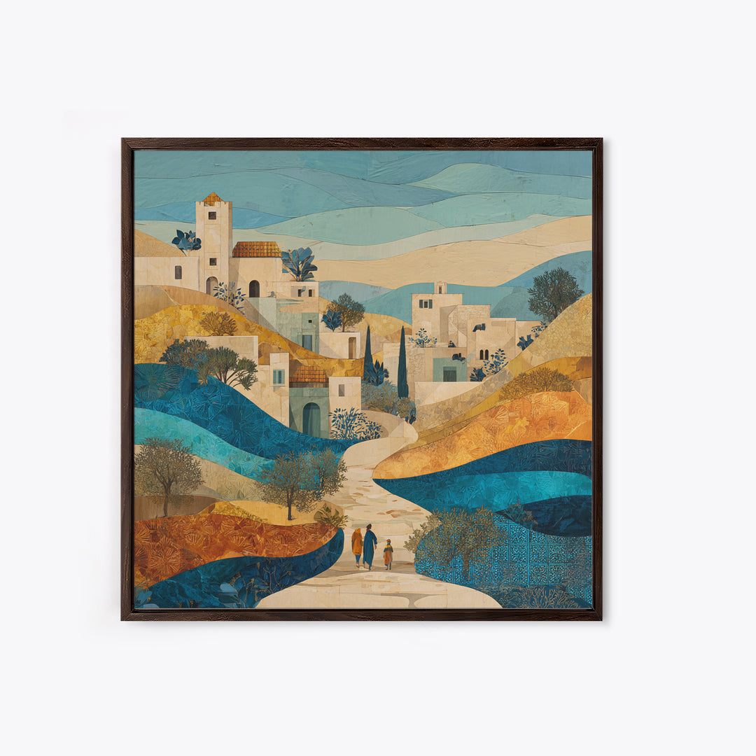 Sahara Dune Waves Framed Canvas Print, Moroccan Art, Living Room Decor, Fine Art, Marrakesh, Travel Poster, Map Wall Art, MOR-1x1-44