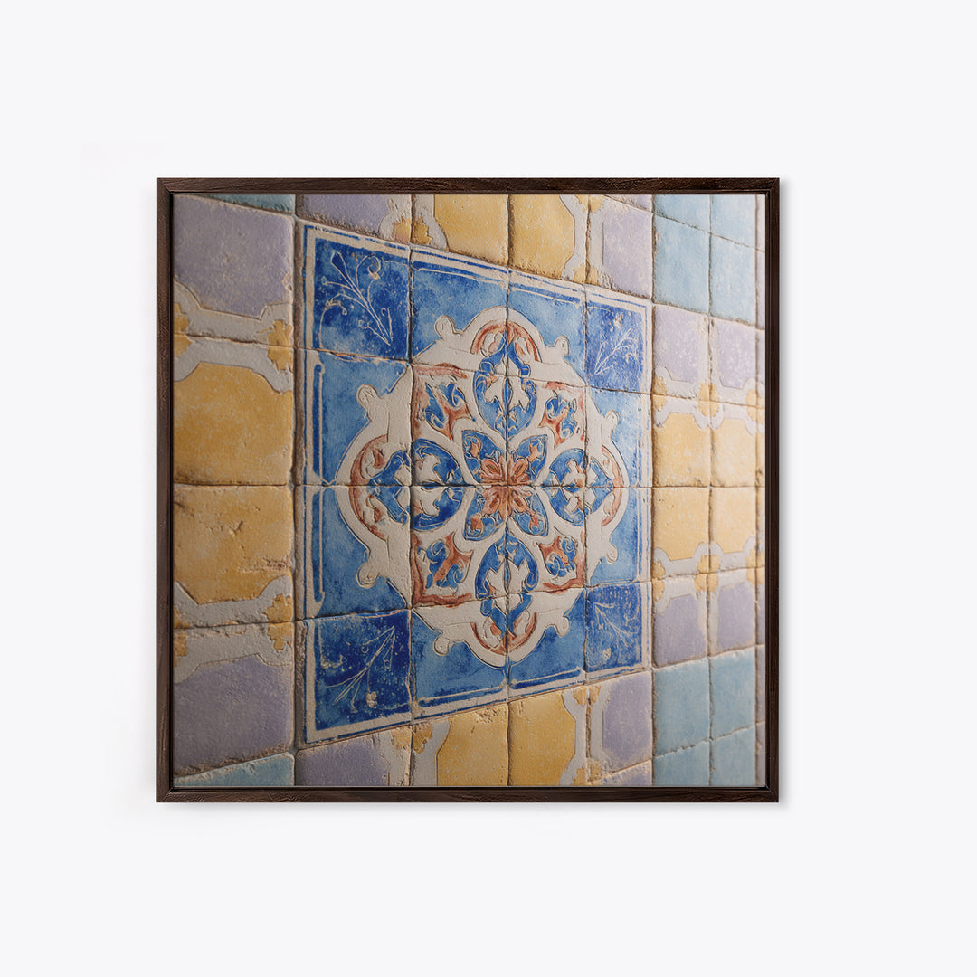 Ornate Zellige Tile Pattern Canvas Print, Moroccan Art, Art, Living Room Decor, Fine Art, Marrakesh, Modern Wall Art, MOR-1x1-49