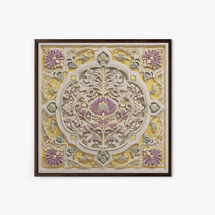 Patterned Door Hardware and Carved Wood Detail Canvas Print, Moroccan Art, Statement Artwork, Living Room Decor, Marrakesh, MOR-1x1-67