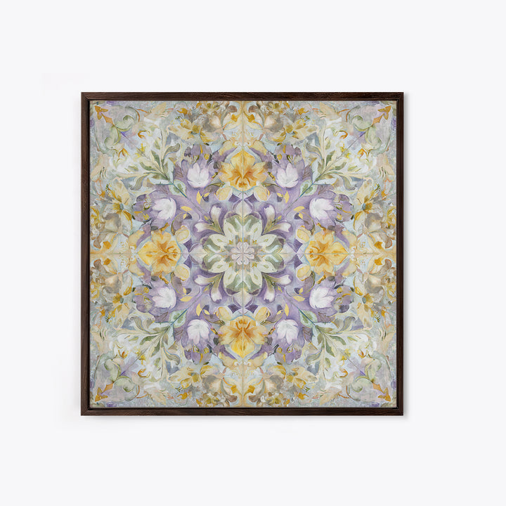 Henna Floral Ornament Pattern Framed Canvas Print, Moroccan Art, Printable Wall Art, Living Room Decor, Oil Painting, Marrakesh, MOR-1x1-8