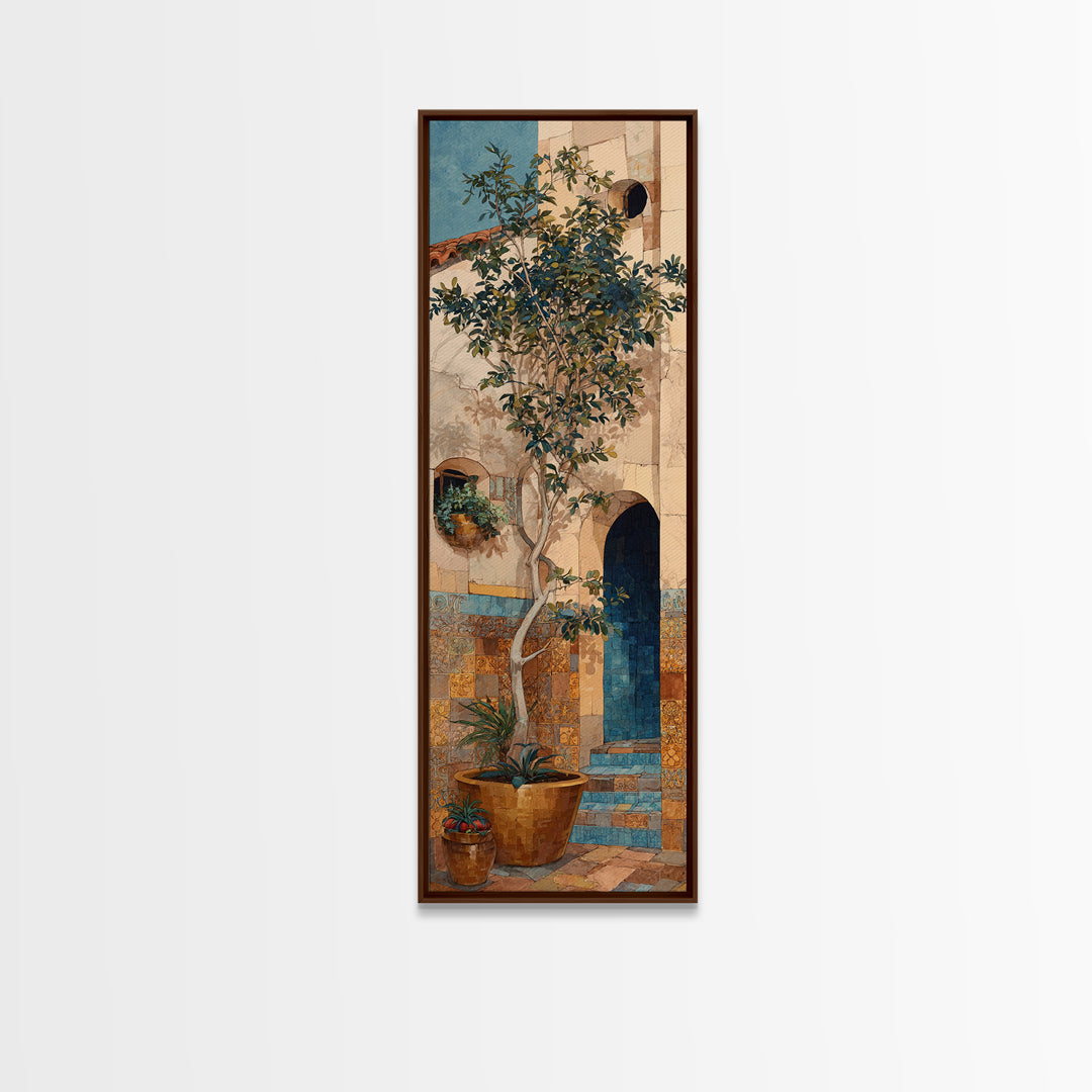 Pomegranate and Brass Bowl Still Life Canvas Print, Moroccan Art, Travel Wall Art, Living Room Decor, Fine Art, Marrakesh, MOR-1x3-10