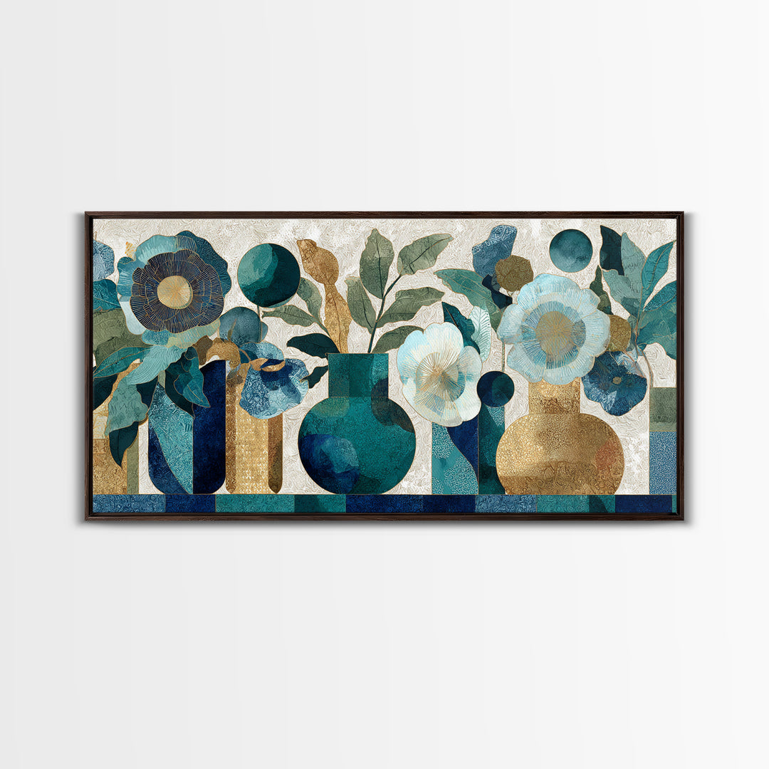 Henna Floral Ornament Pattern Canvas Print, Moroccan Art, Luxury Decor, Living Room Decor, Oil Painting, Marrakesh, Printable, MOR-2x1-4